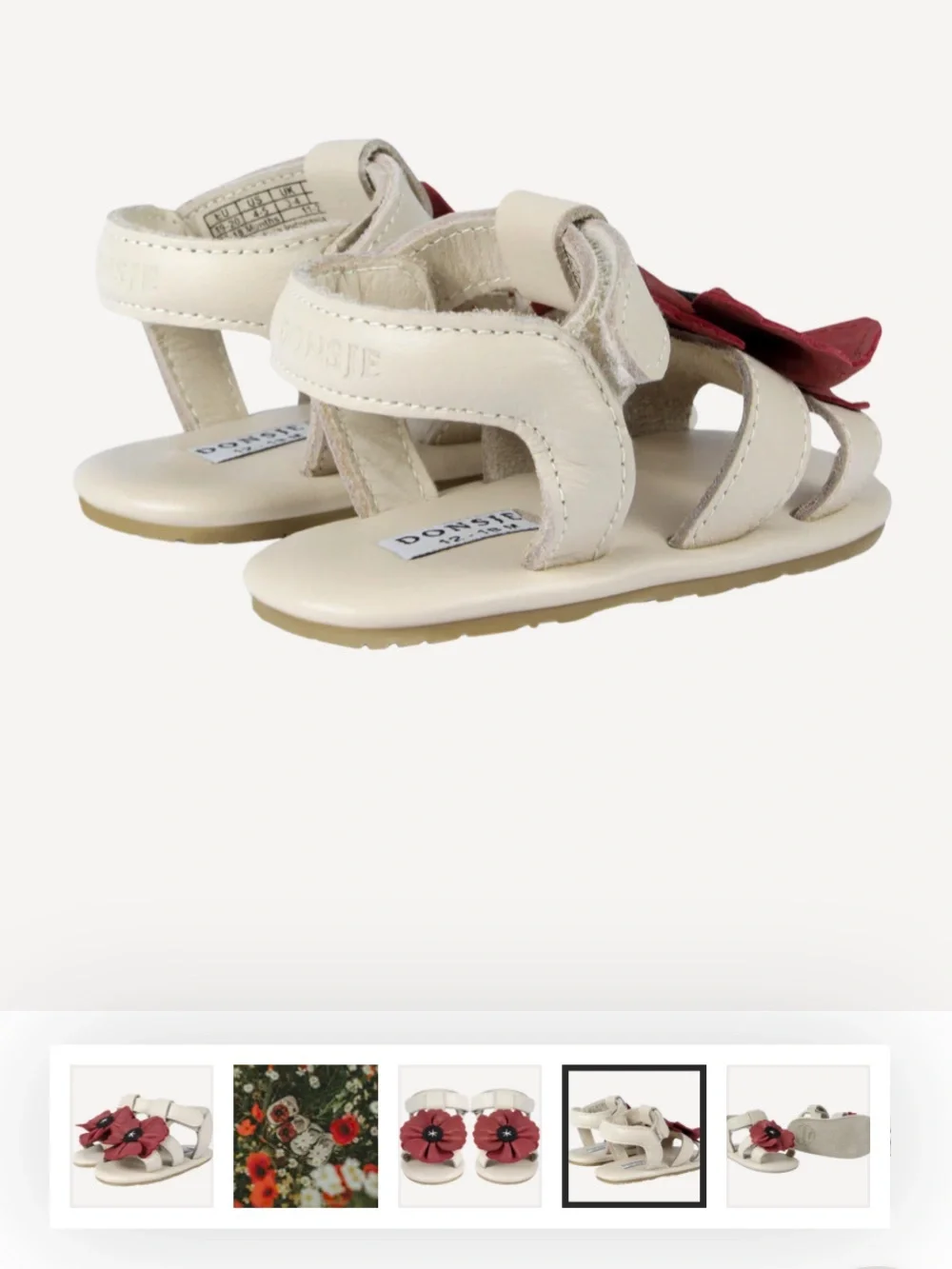 NWT Donsje Tuti Fields, Poppy, Scarlett Classic Leather Sandals, size 0-6 months